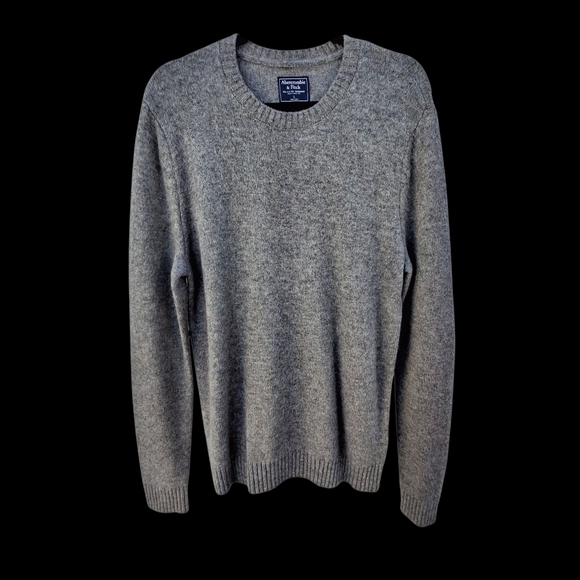 Abercrombie & Fitch Wool Grey Crew Pullover Long Sleeve Sweater Women Size Large - Picture 4 of 16